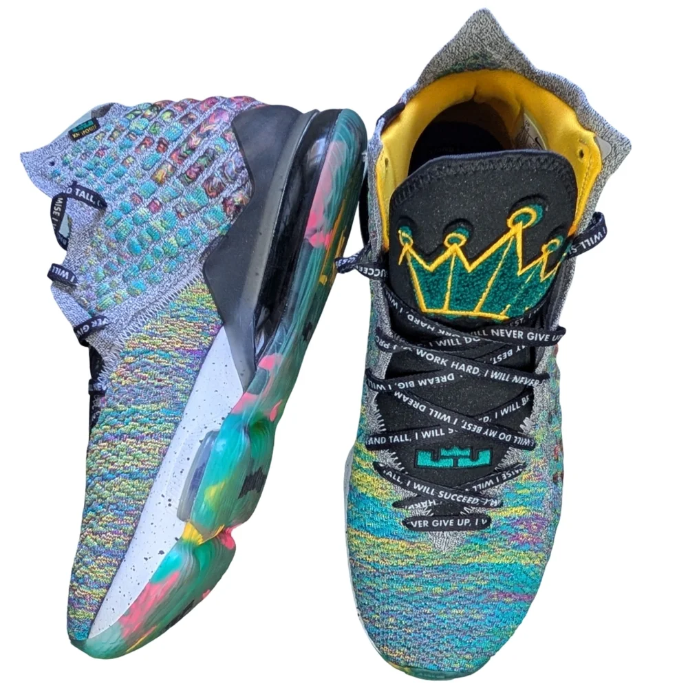 Nike LeBron 17 XVII "I Promise" Multicolor Basketball Shoes Size 11.5 - Picture 8 of 16